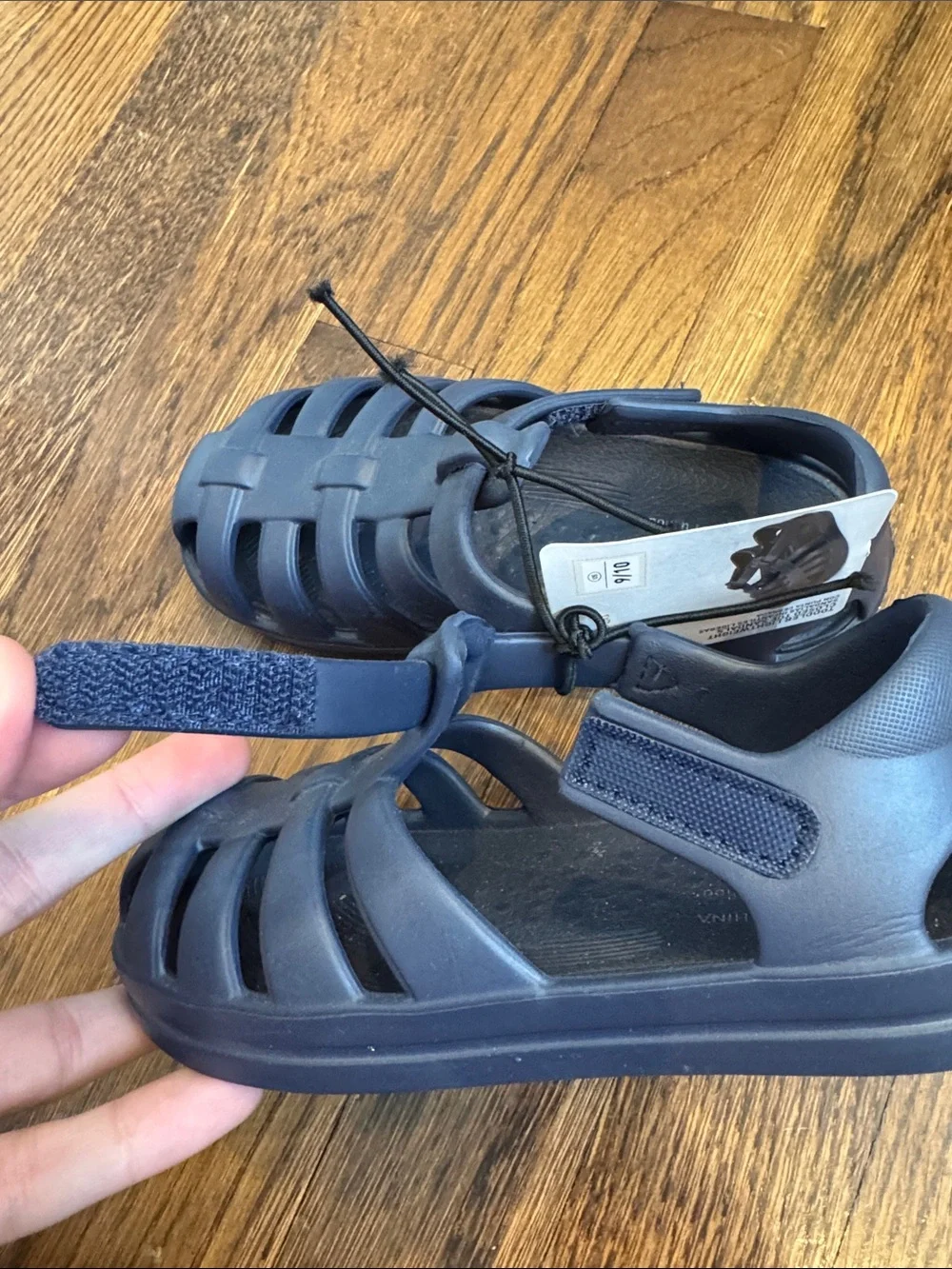 Children's Navy Closed-Toe Sandal with Secure Strap